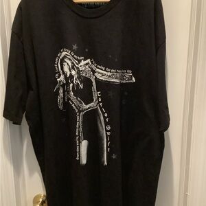 Taylor Swift Black White Long Sleeve T-Shirt Graphic Don't Blame Me Lyrics 3x